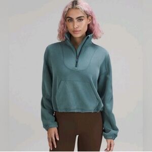 NWOT Lululemon Softstreme brushed half zip size 8 Storm Teal